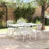 vidaXL Set da Pranzo per Giardino 5 pcs Bianco Alluminio