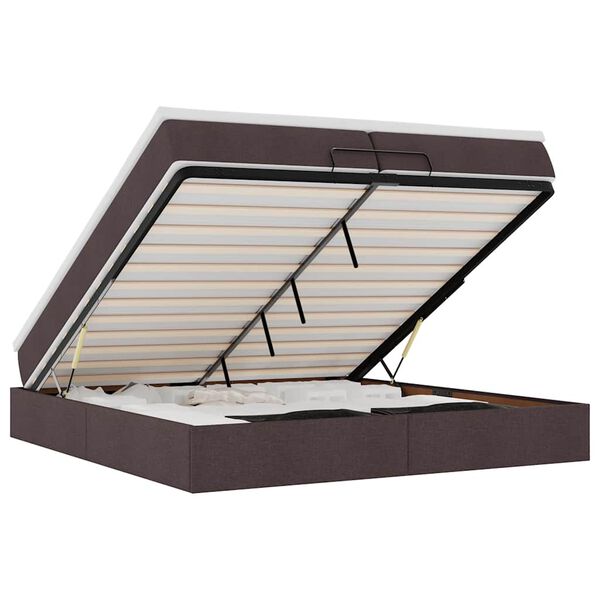 vidaXL Struttura Letto Pouf con Materassi 200x200 cm in Tessuto