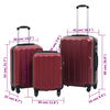 vidaXL Set Trolley a Custodia Rigida 3 pz Rosso Vino in ABS