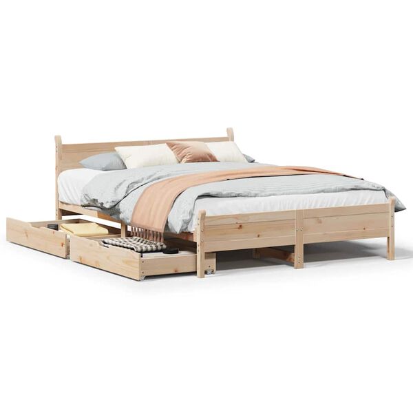 vidaXL Letto senza Materasso 160x200 cm in Legno Massello di Pino