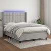 vidaXL Letto a Molle Materasso e LED Grigio Chiaro 140x200 cm Tessuto