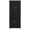 vidaXL Credenza Rovere Nero 69,5 x 34 x 180 cm Legno multistrato