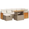 vidaXL Set Divano da Giardino 8 pz con Cuscini Beige in Polyrattan