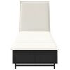 vidaXL Lettino Prendisole con Ruote e Cuscino in Polyrattan Nero