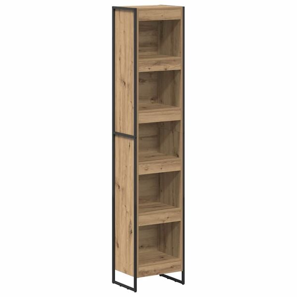 vidaXL Armadio per Libri Rovere Artigianale 80 x 30 x 155 cm