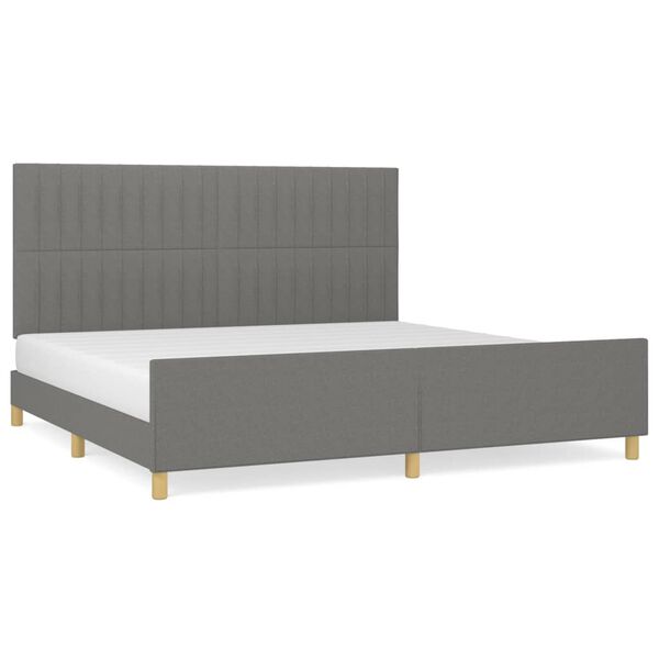 vidaXL Giroletto senza Materasso Grigio Scuro 200x200 cm Tessuto