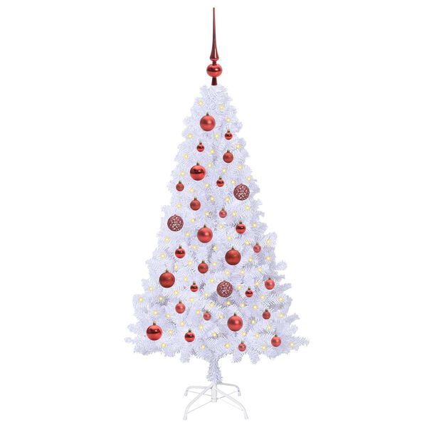 vidaXL Albero di Natale artificiale Bianco 120 cm PVC e Acciaio