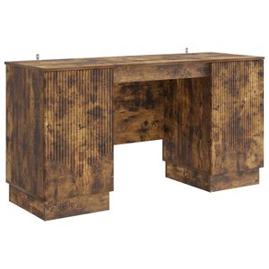 vidaXL Scrivania Rovere Fumo 142,5 x 50 x 75 cm Legno ingegnerizzato