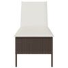 vidaXL Lettino Prendisole con Cuscino Marrone 55x200x44 cm Polyrattan