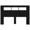vidaXL Testiera LED con lo scaffale Rovere nero 160 x 18.5 x 103.5 cm