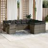 vidaXL Set Divano da Giardino 10 pz con Cuscini Grigio in Polyrattan