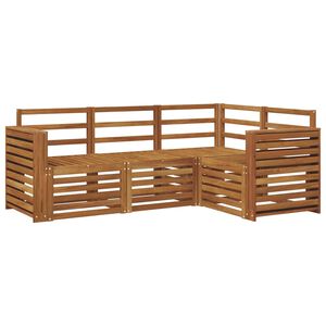 vidaXL Set di divani da esterno 4 pz Naturale Poliestere