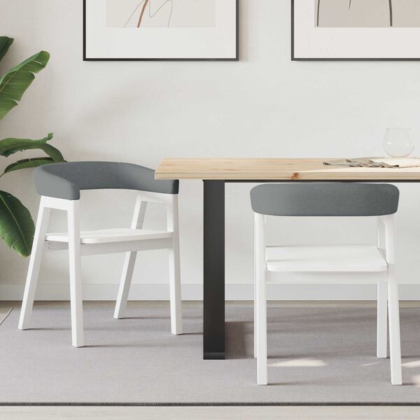 vidaXL Sedie da pranzo 2 pcs Bianco 54 x 57 x 73 cm