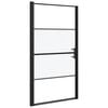 vidaXL Parete Doccia 100x178 cm Vetro Temperato Semi Smerigliato Nero