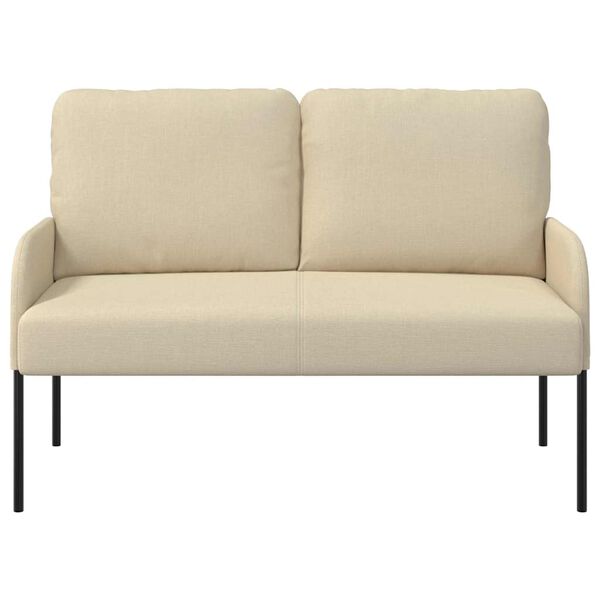 vidaXL Divani con cuscino 110cm Crema Legno compensato