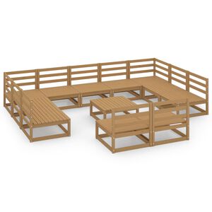 vidaXL Set Divani da Giardino 12 pz in Legno Massello di Pino