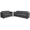 vidaXL 2 Pz Set di Divani in Stoffa Grigio Scuro