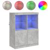 vidaXL Credenza con Luci LED Grigio Cemento 81x37x100 cm