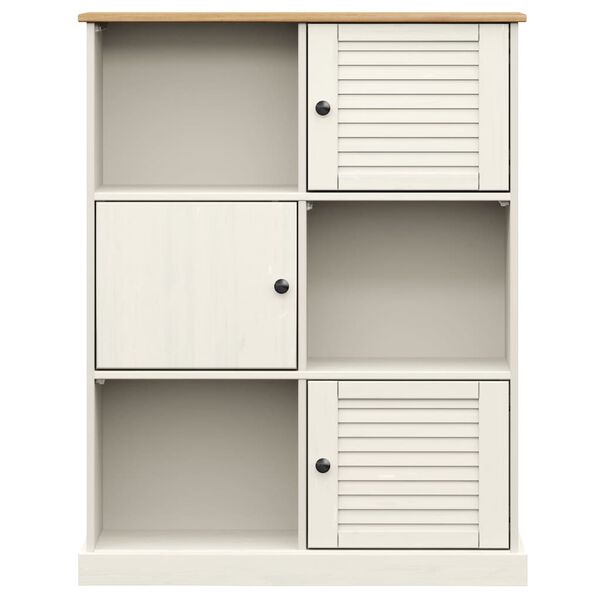 vidaXL Libreria VIGO 90x35x114,5 cm in Legno Massello di Pino Bianco