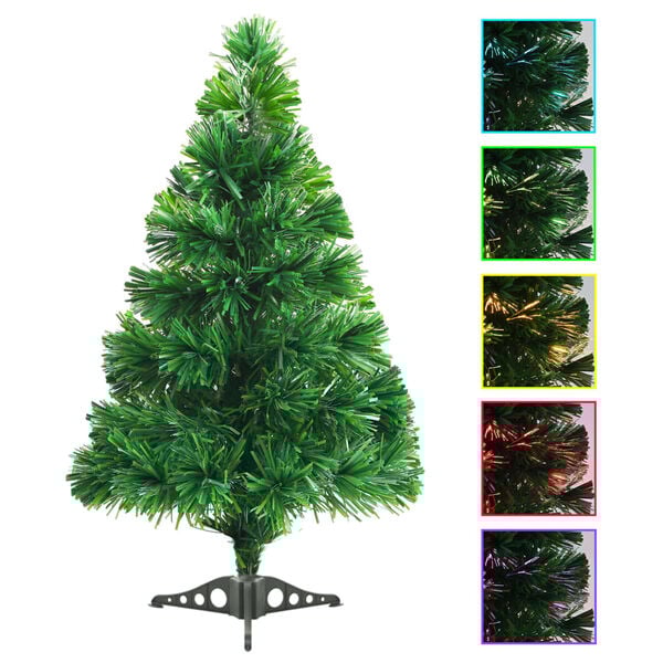 vidaXL Albero di Natale Artificiale in Fibra Ottica 64 cm Verde