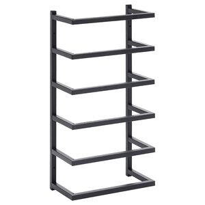 vidaXL Portasciugamani Nero 24x12x48 cm in Acciaio