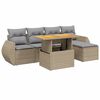 vidaXL Set Divano da Giardino 6 pz con Cuscini Beige in Polyrattan