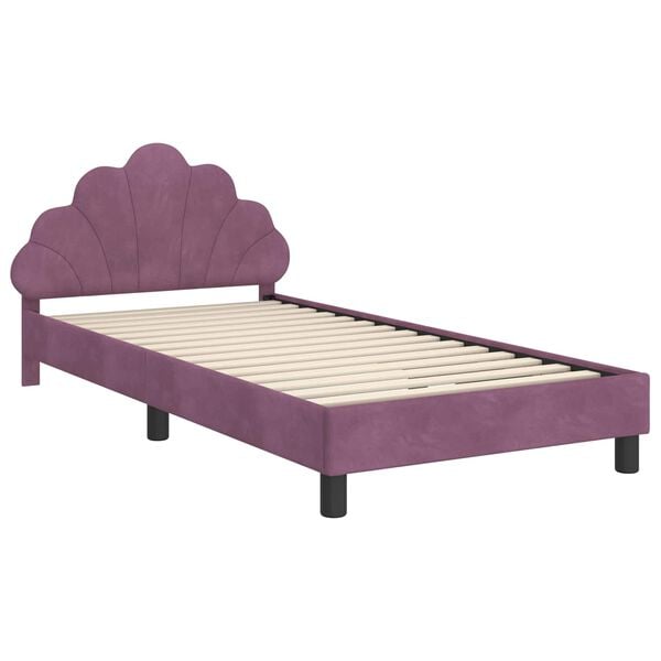 vidaXL Struttura letto bambini con testata Viola 80 x 200 cm Velluto