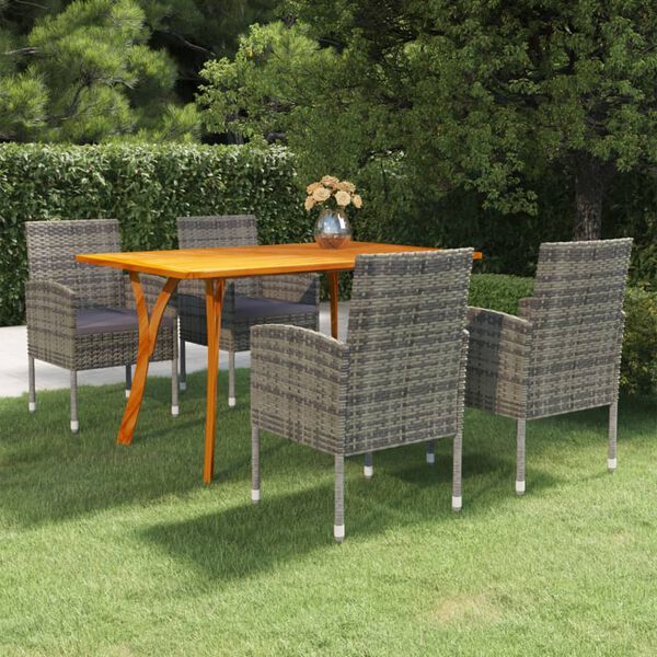 vidaXL Set Mobili da Pranzo per Giardino 5 pz Antracite