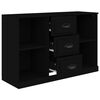 vidaXL Credenza Nera 104,5x35,5x67,5 cm in Legno Multistrato