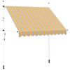 vidaXL Tenda da Sole Retrattile Manuale 250 cm a Strisce Blu e Gialle