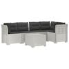 vidaXL Divano da Giardino 5 Posti con Cuscini Stile Rattan PP Bianco