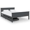 vidaXL Giroletto 2 Cassetti Grigio Scuro Legno Massello Pino 160x200cm