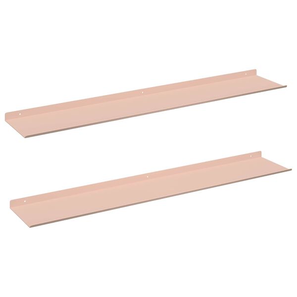 vidaXL Mensola sospesa 2 pcs Rosa 100 x 18 x 2,5 cm Acciaio