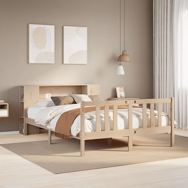 vidaXL Letto Libreria senza Materasso 120x200cm Legno Massello di Pino
