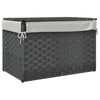 vidaXL Cesto Portabiancheria Coperchio Grigio 55,5x35x34 cm Polyrattan