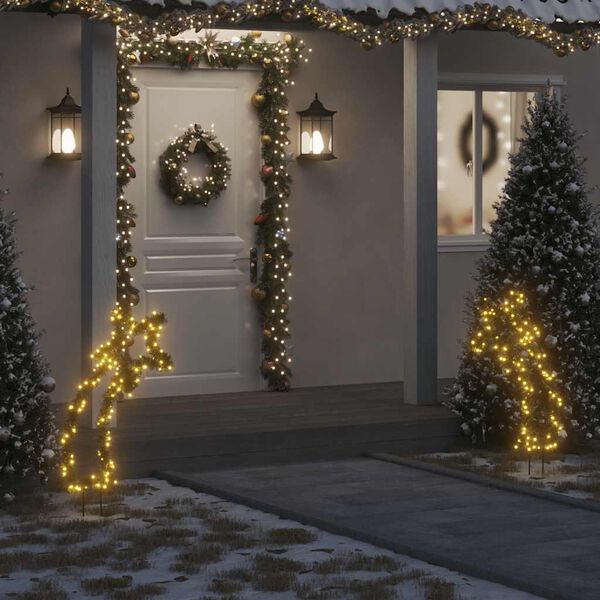 vidaXL Luce Decorativa Natale con Picchetti Stella Cadente 115LED 89cm