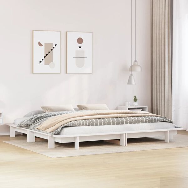 vidaXL Letto senza Materasso Bianco 180x200 cm Legno Massello di Pino