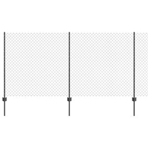 vidaXL Recinzione a maglie con palo 10 x 1,2 m Grigio Rete