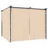 vidaXL Gazebo con Tende 3x3 m Crema in Acciaio
