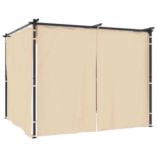 vidaXL Gazebo con Tende 3x3 m Crema in Acciaio