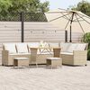 vidaXL Set Divano da Giardino 4 pz con Cuscini a L Beige in Polyrattan