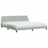 vidaXL Letto con Materasso Dover Grigio Chiaro 200x200cm Velluto