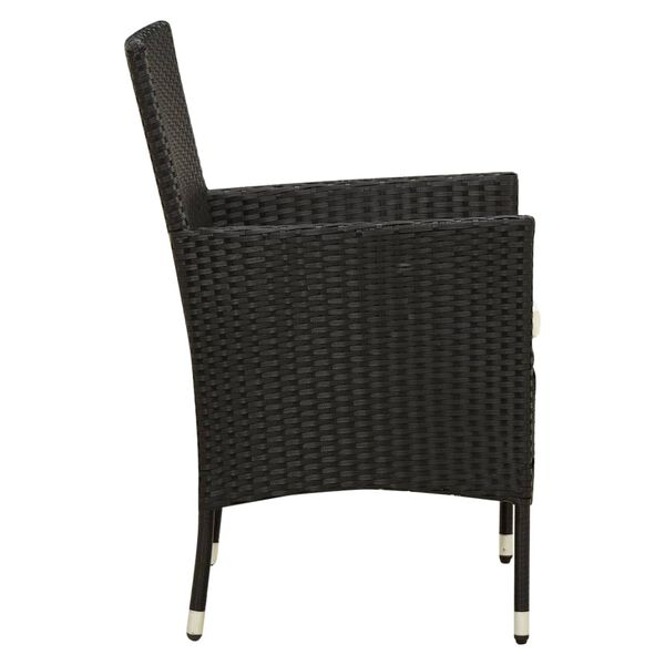 vidaXL Sedie da Giardino 2 pz con Cuscini in Polyrattan Nere
