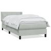 vidaXL Giroletto a Molle con Materasso Grigio Chiaro 90x220 cm Velluto