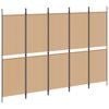 vidaXL Paravento a 5 Pannelli Beige 250 x 180 cm Tessuto