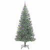 vidaXL Albero di Natale Artificiale Imbiancato con Luci LED 210 cm