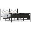 vidaXL Giroletto con Testiera e Pediera Metallo Nero 135x190 cm