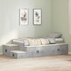 vidaXL Struttura letto con contenitore Grigio cemento 100 cm