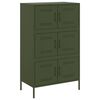 vidaXL Credenza Verde Oliva 68x39x113 cm in Acciaio