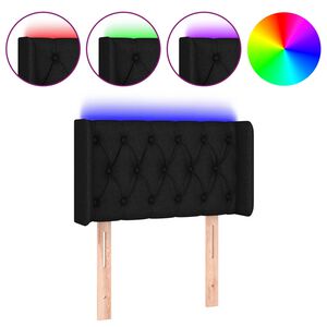 vidaXL Testiera a LED Nera 83x16x78/88 cm in Tessuto